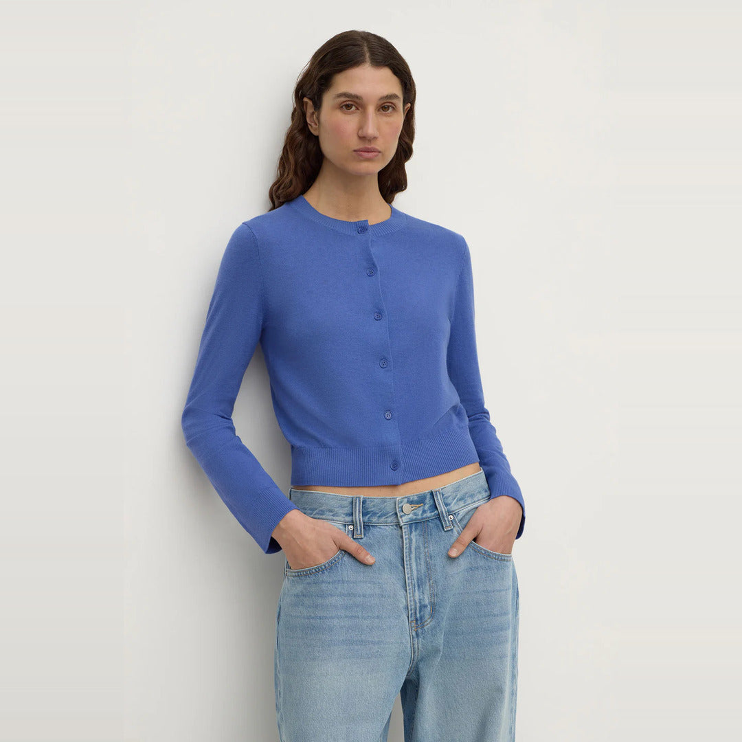 Orina Cotton Cashmere Cardigan | New Blue