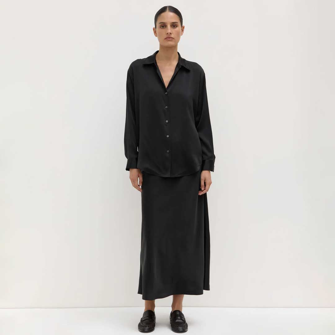Pippa Silk Shirt | Black