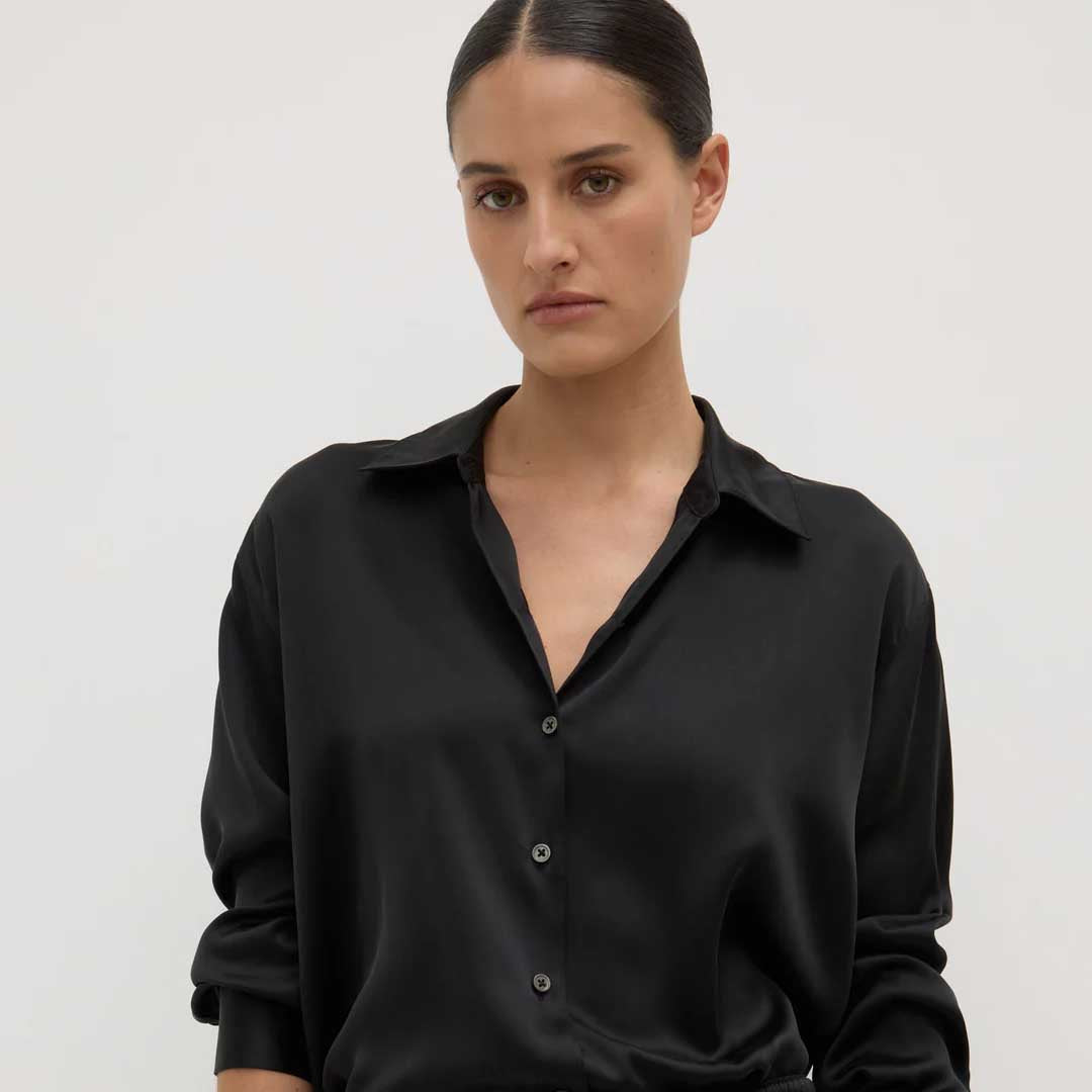 Pippa Silk Shirt | Black