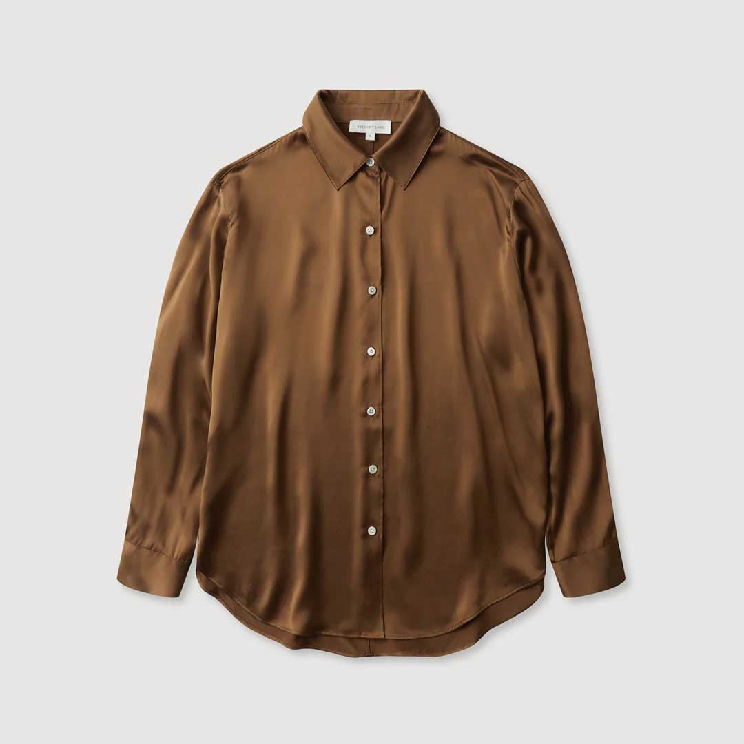 Pippa Silk Shirt | Bronze