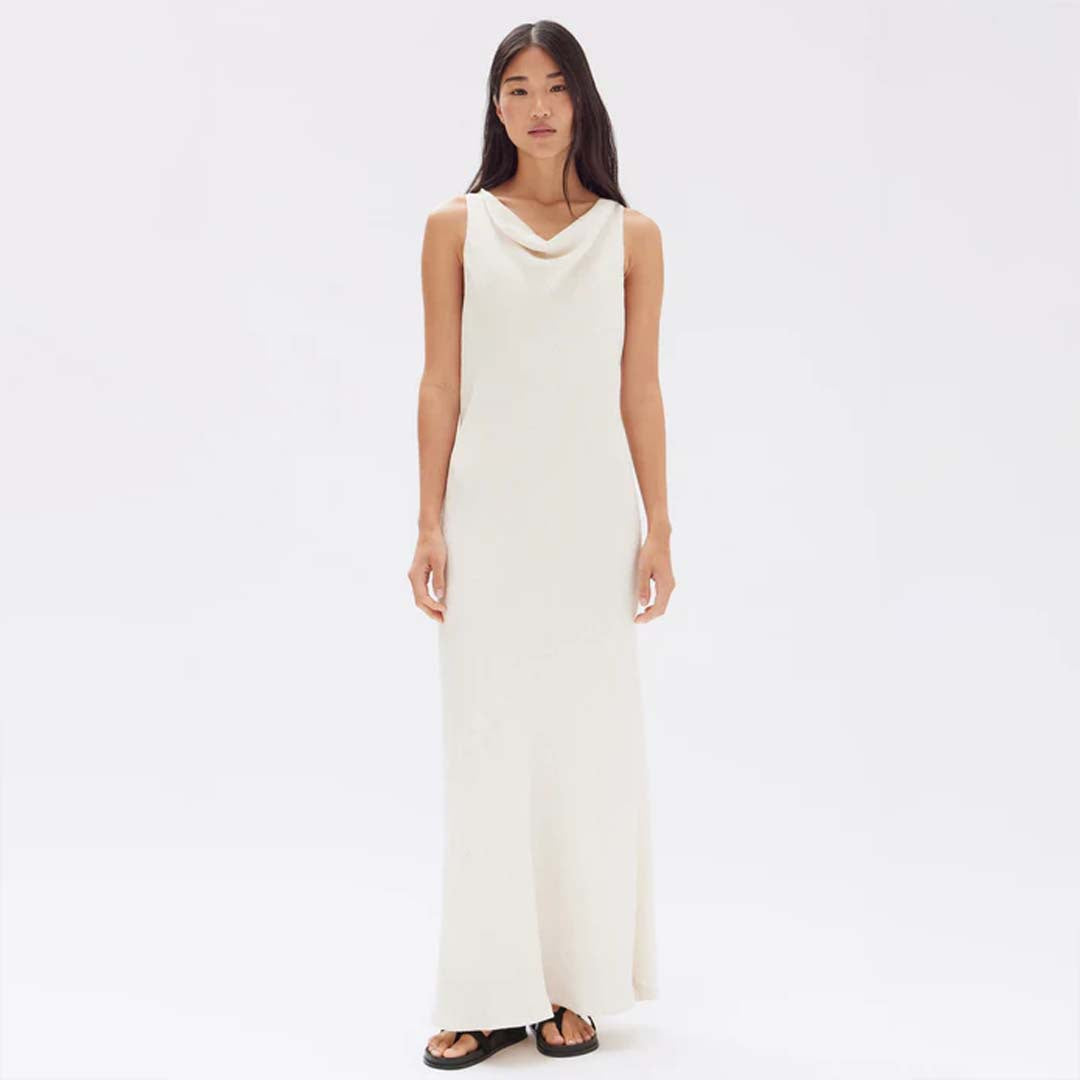 REIGN TEXTURED MIDI DRESS | CREAM