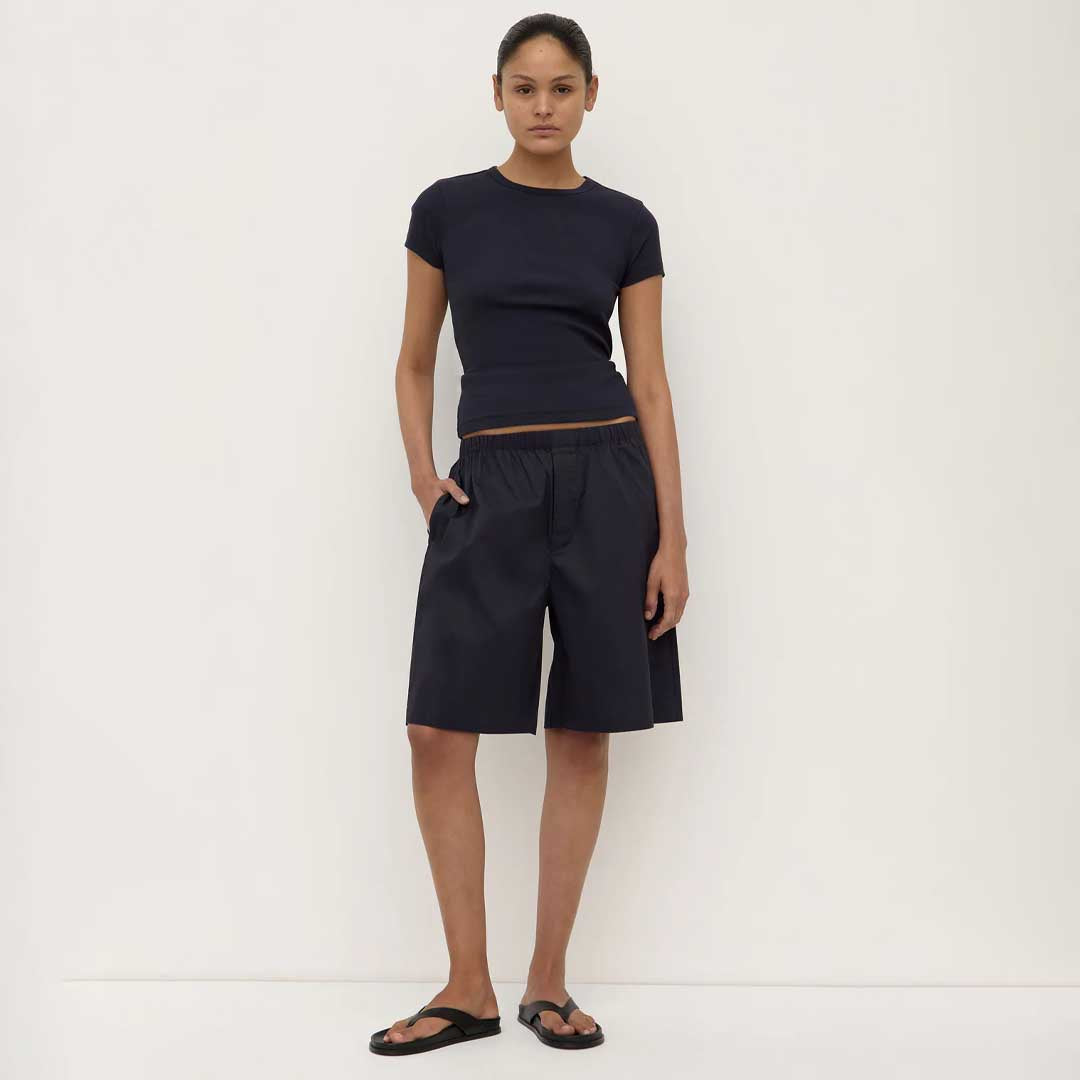 Riley Poplin Short | True Navy