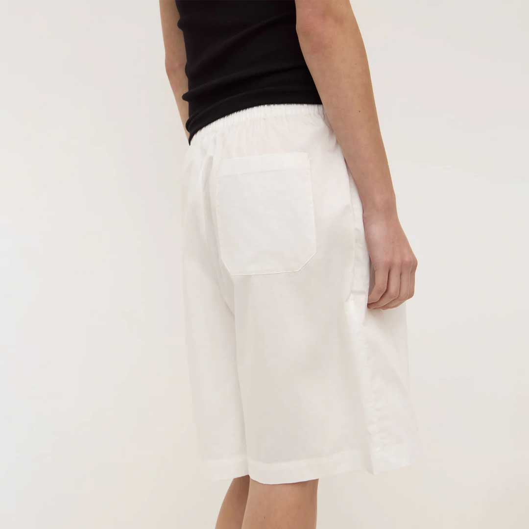 Riley Poplin Short | White