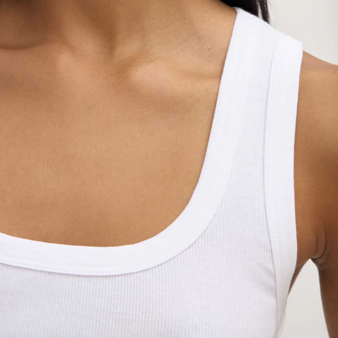 Robyn Scoop Neck Tank | White