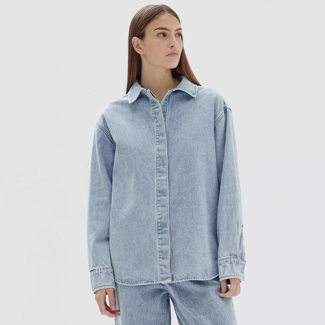 RYLEE DENIM OVERSHIRT | LIGHT STONE