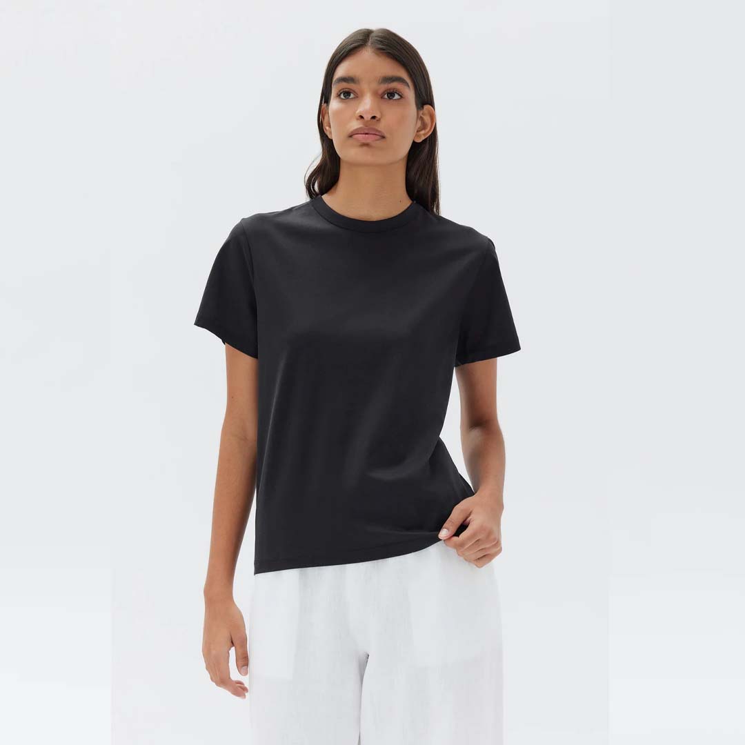 SILK BLEND TEE - BLACK