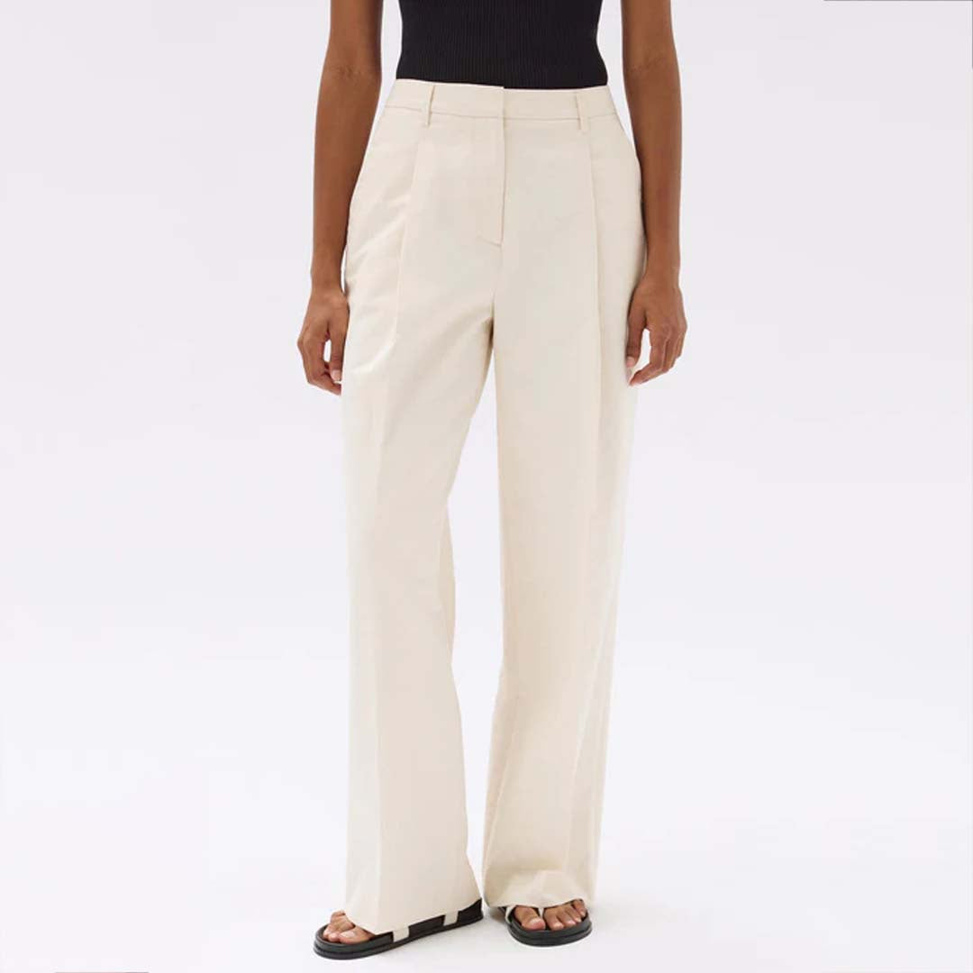 SIMONE COTTON LINEN PANT | OAT MARLE