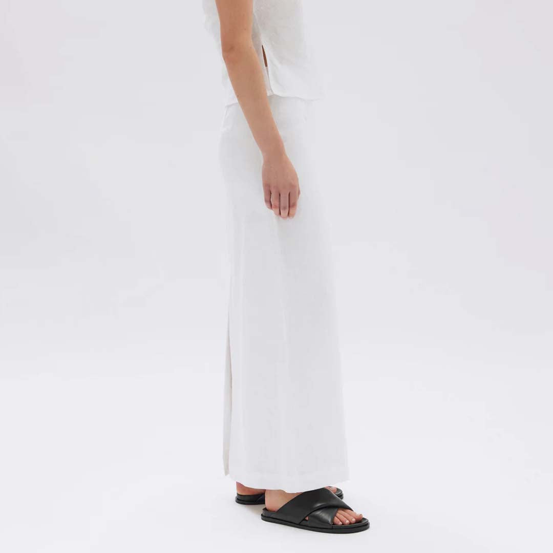 SOLIS  LINEN MAXI SKIRT | WHITE