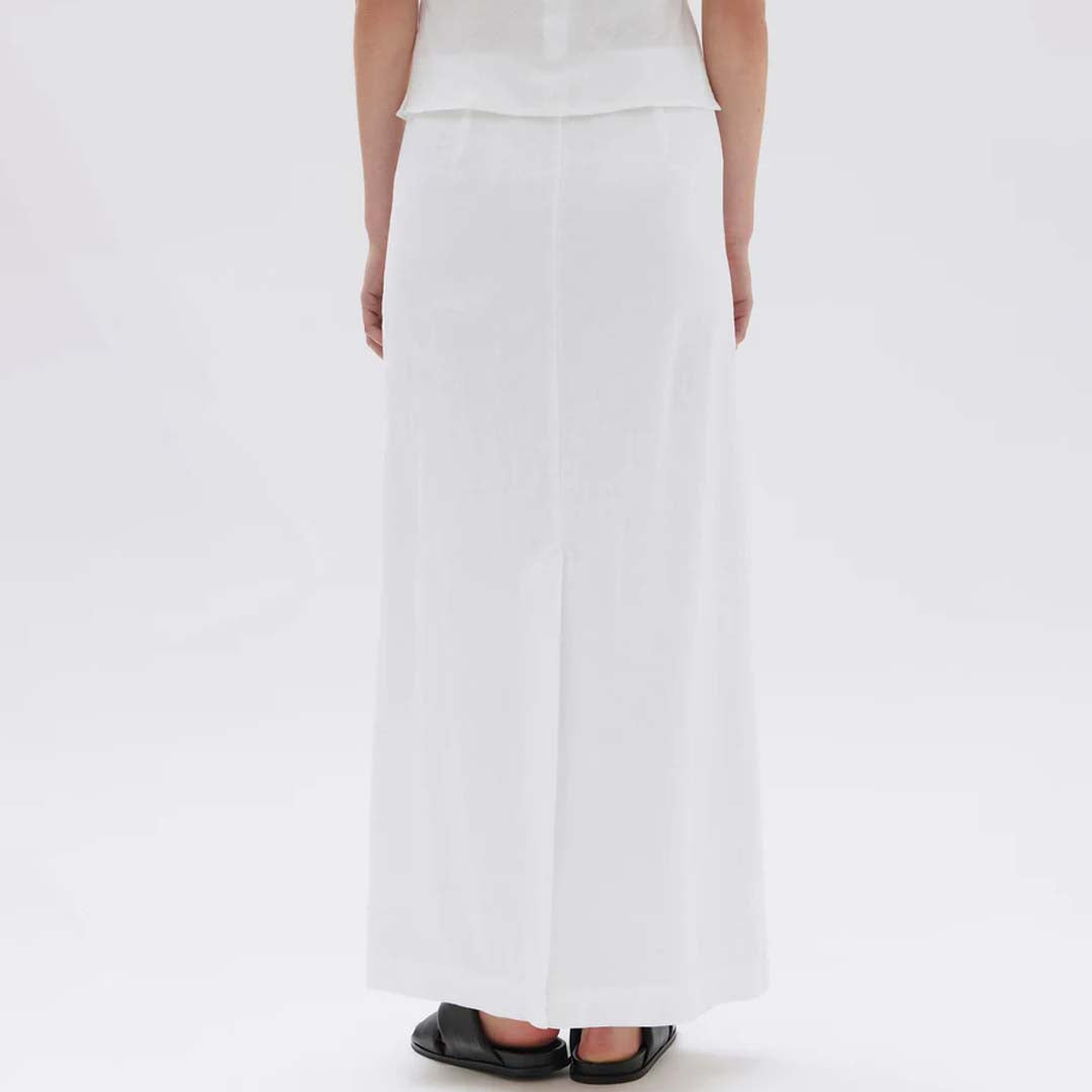 SOLIS  LINEN MAXI SKIRT | WHITE