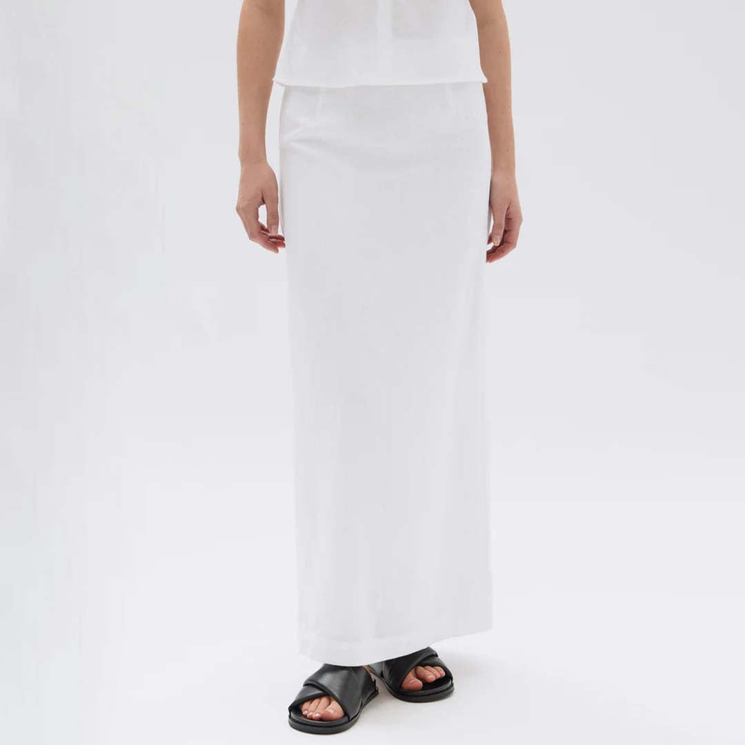 SOLIS  LINEN MAXI SKIRT | WHITE