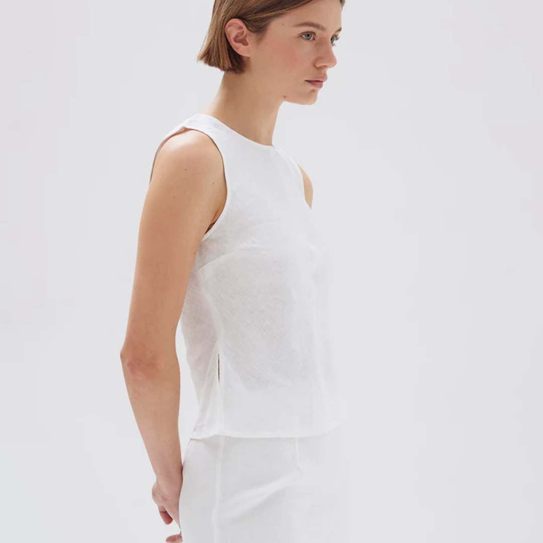 SOLIS LINEN TOP | WHITE