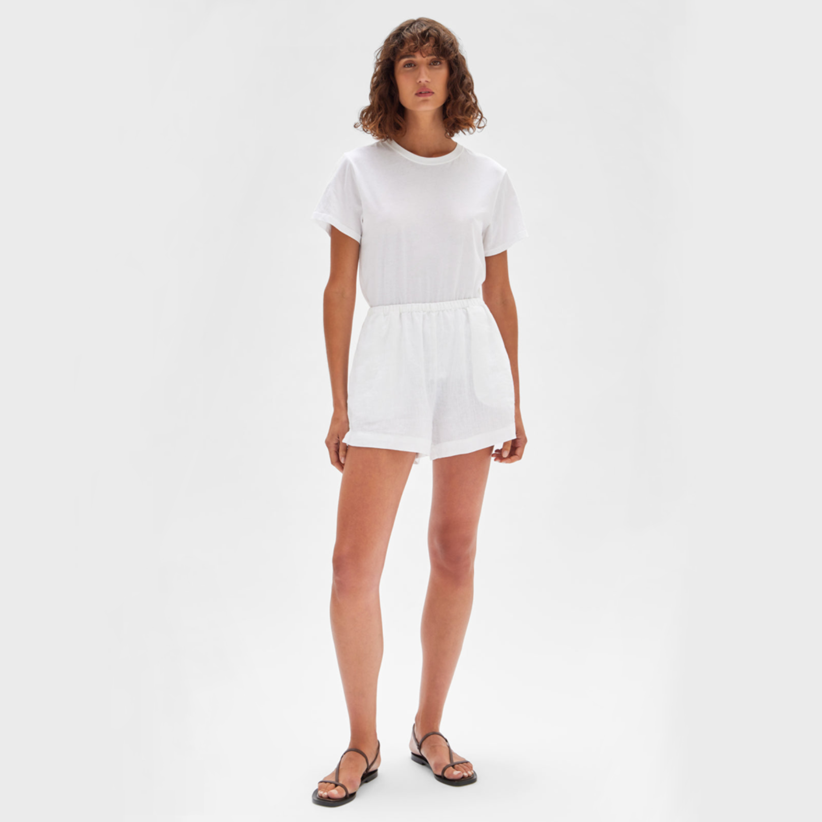 STELLA LINEN SHORT - WHITE