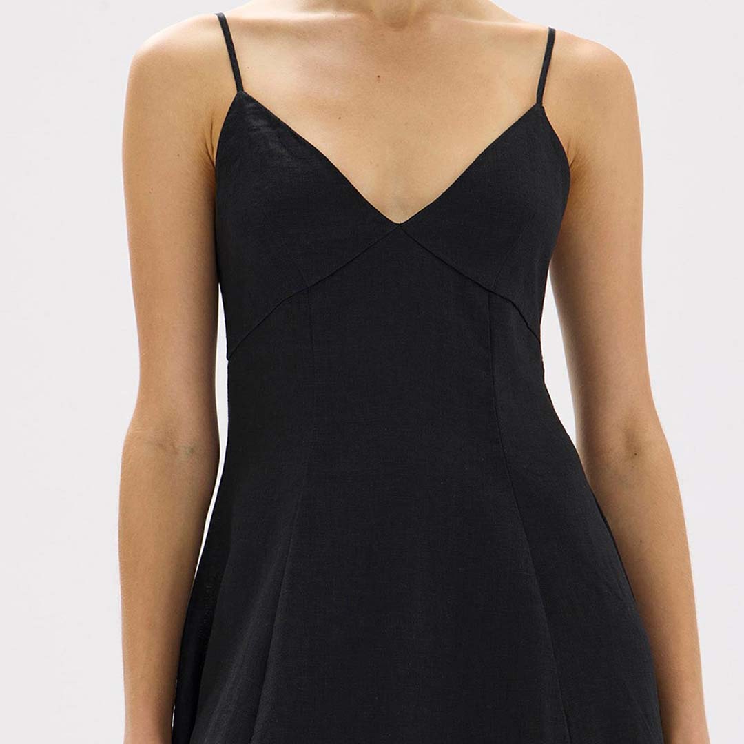 WANDA LINEN DRESS | BLACK