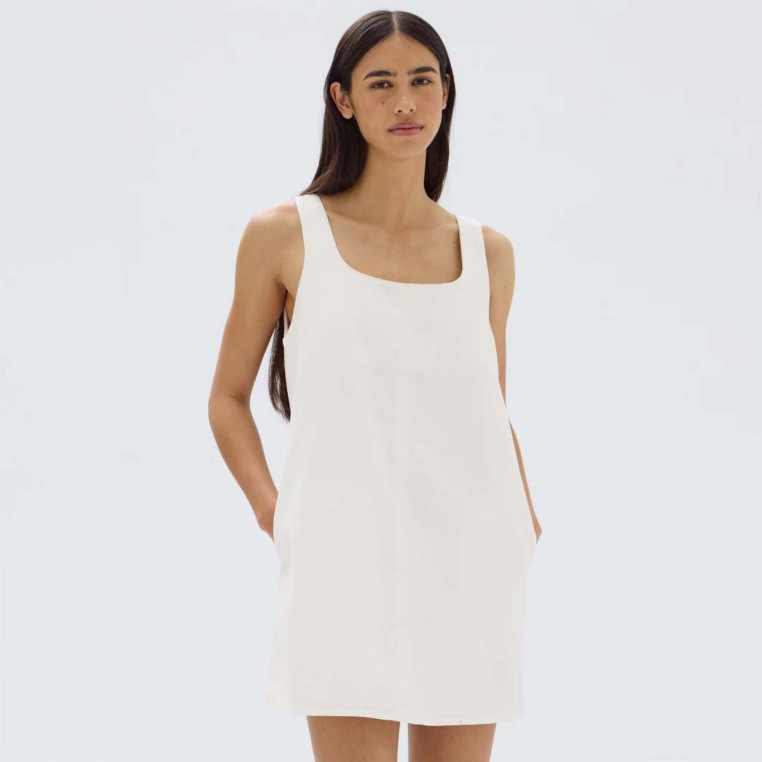 ZOEY TWILL MINI DRESS |CREAM