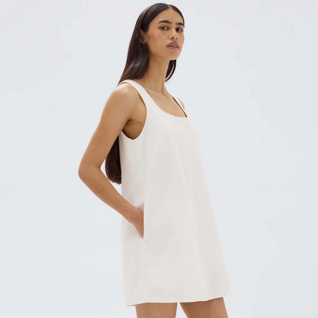 ZOEY TWILL MINI DRESS |CREAM