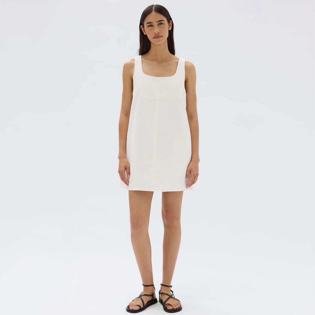 ZOEY TWILL MINI DRESS |CREAM