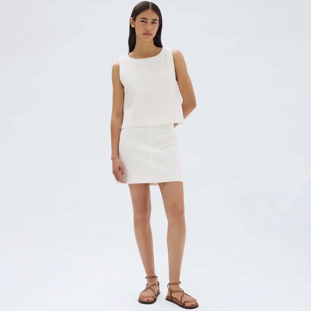 ZOEY TWILL MINI SKIRT | CREAM