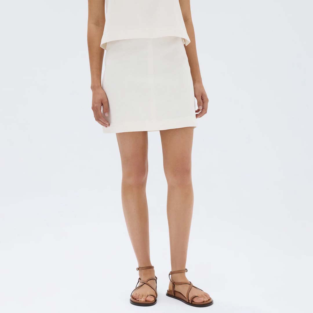 ZOEY TWILL MINI SKIRT | CREAM