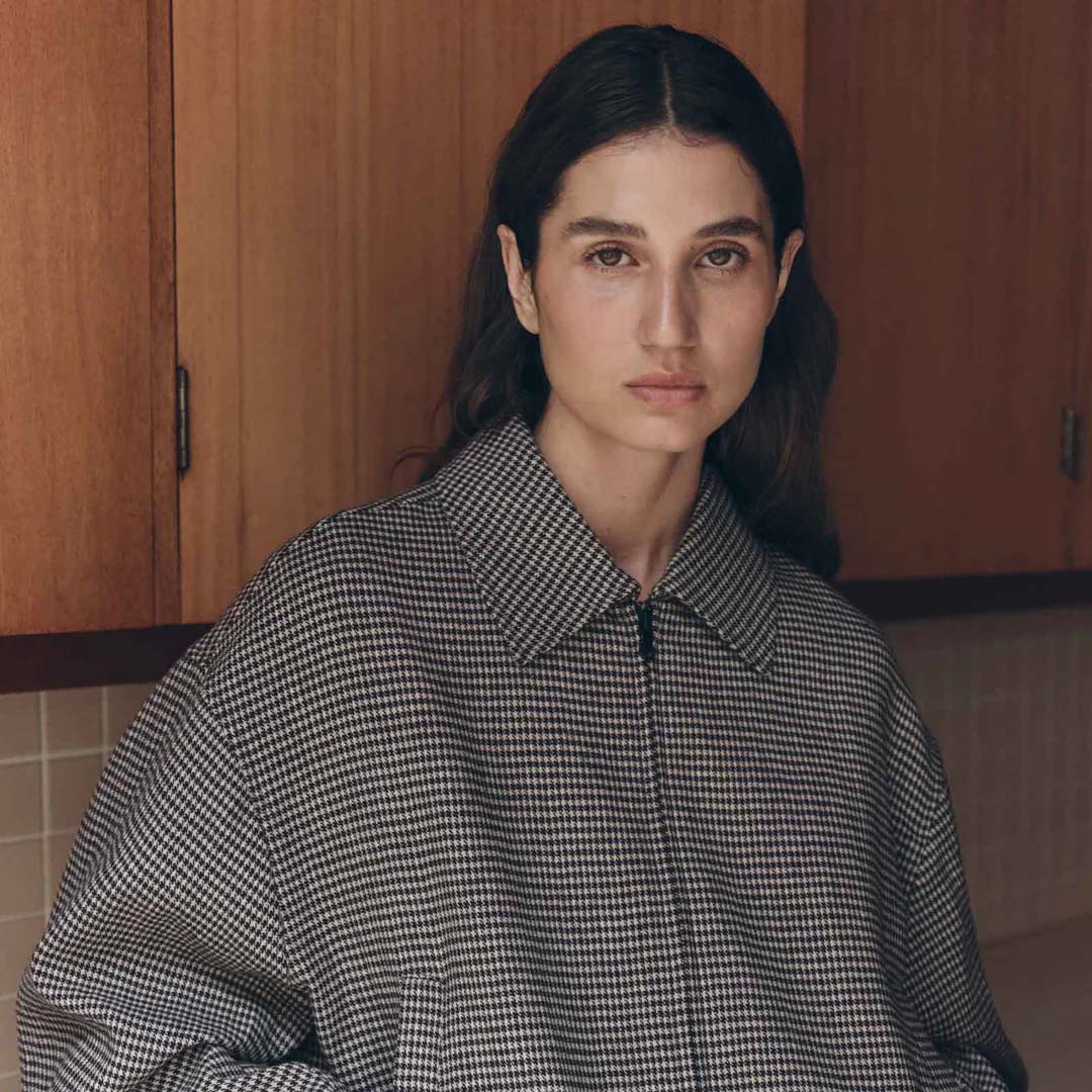 Solana Wool Jacket | Brown Black Check