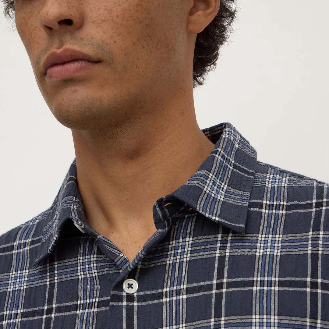 Tane Check  Shirt | True Navy