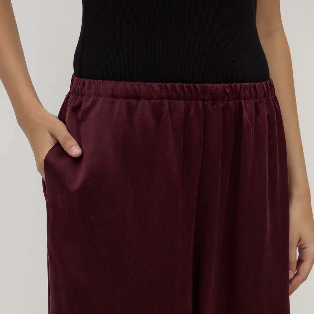 Pippa Silk Pant | Merlot