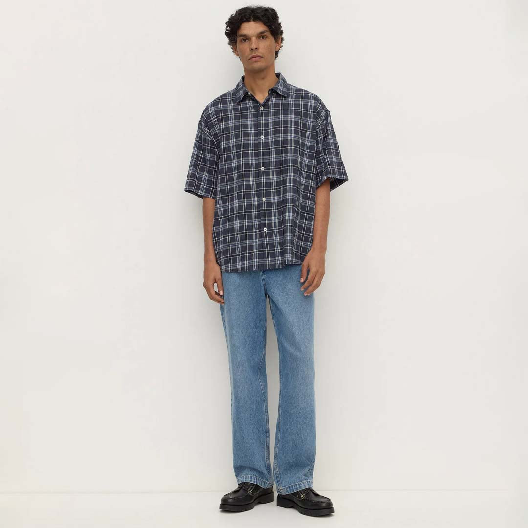 Tane Check  Shirt | True Navy