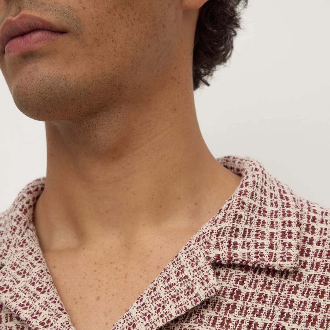 Watson Shirt | Cream Burgundy