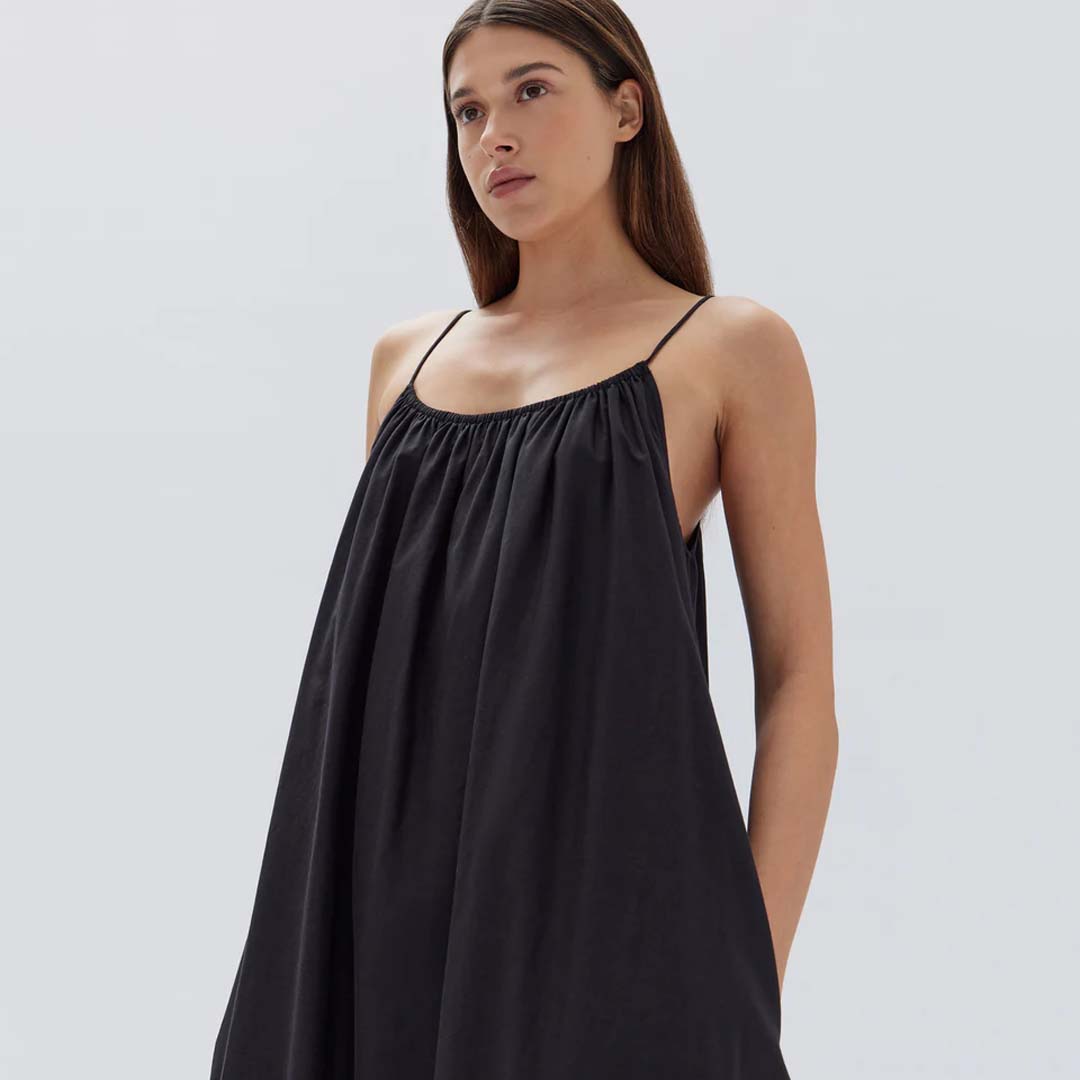 ROSELLA COTTON VOILE MAXI DRESS | BLACK