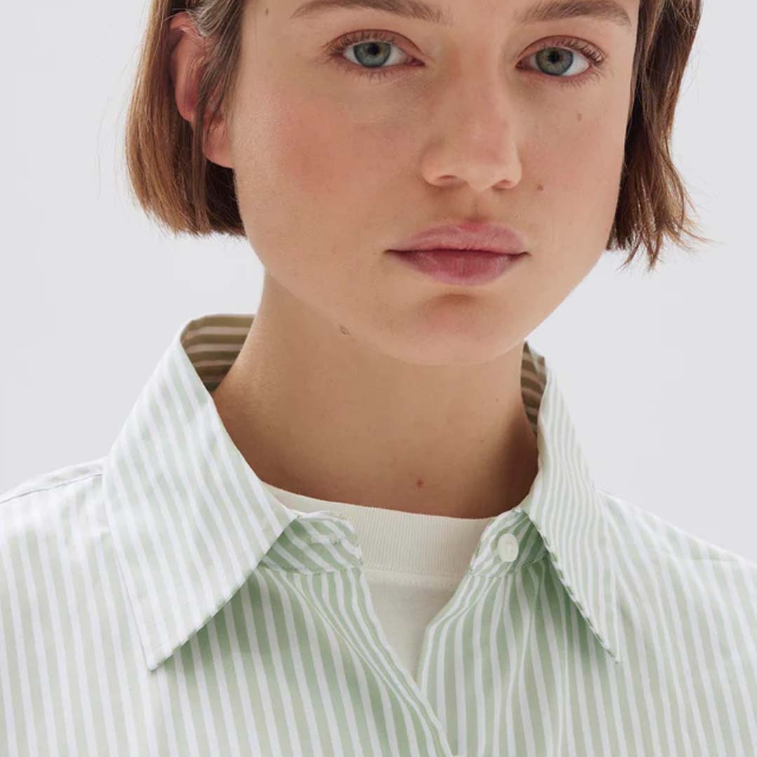 SIGNATURE POPLIN SHIRT | ROSEMARY / WHITE