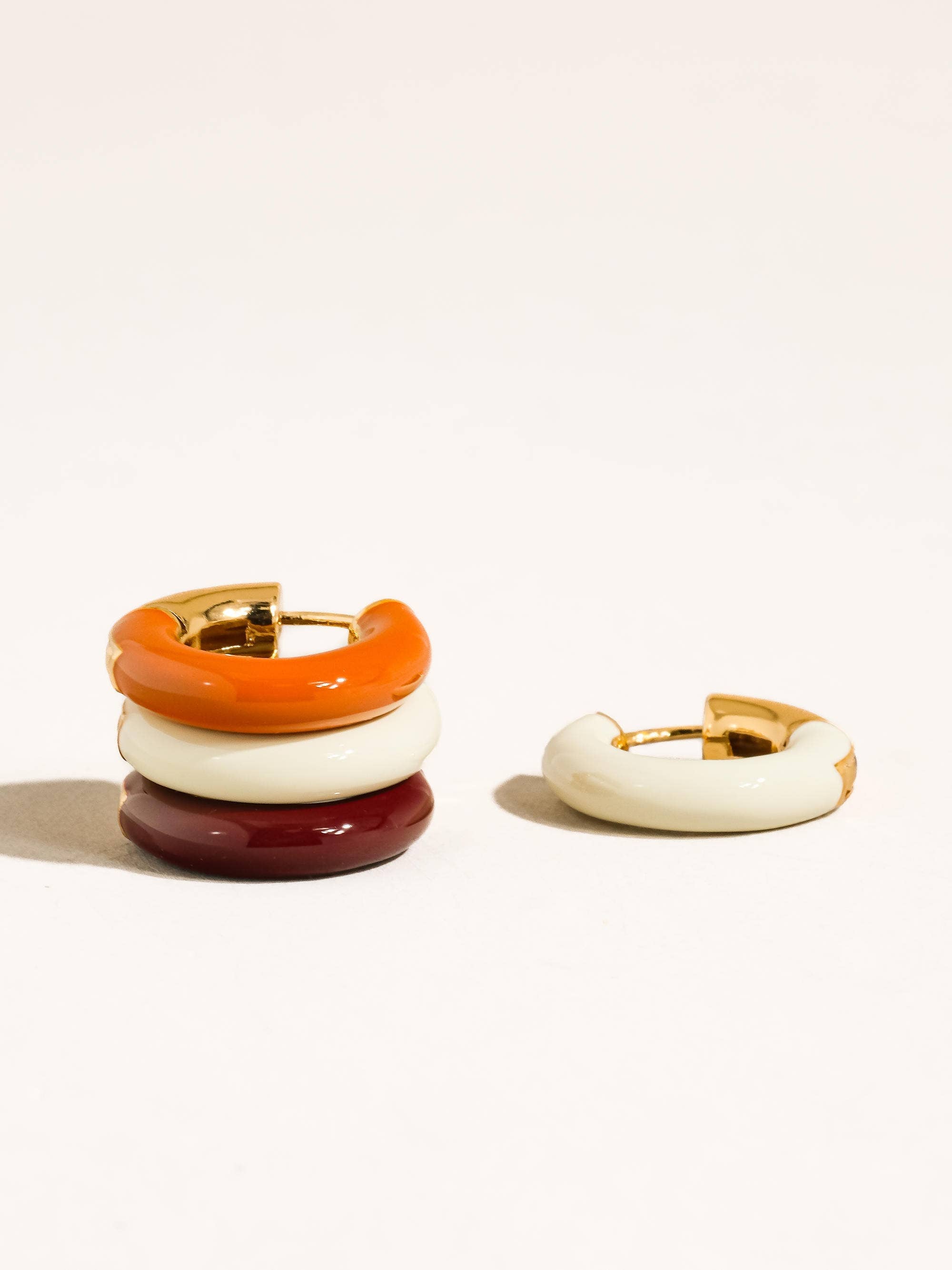 Odessa Vintage Enamel Hoop Earrings | Orange