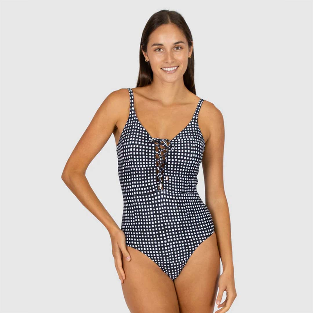 PICNIC POINT LACE UP ONE PIECE | BLACK