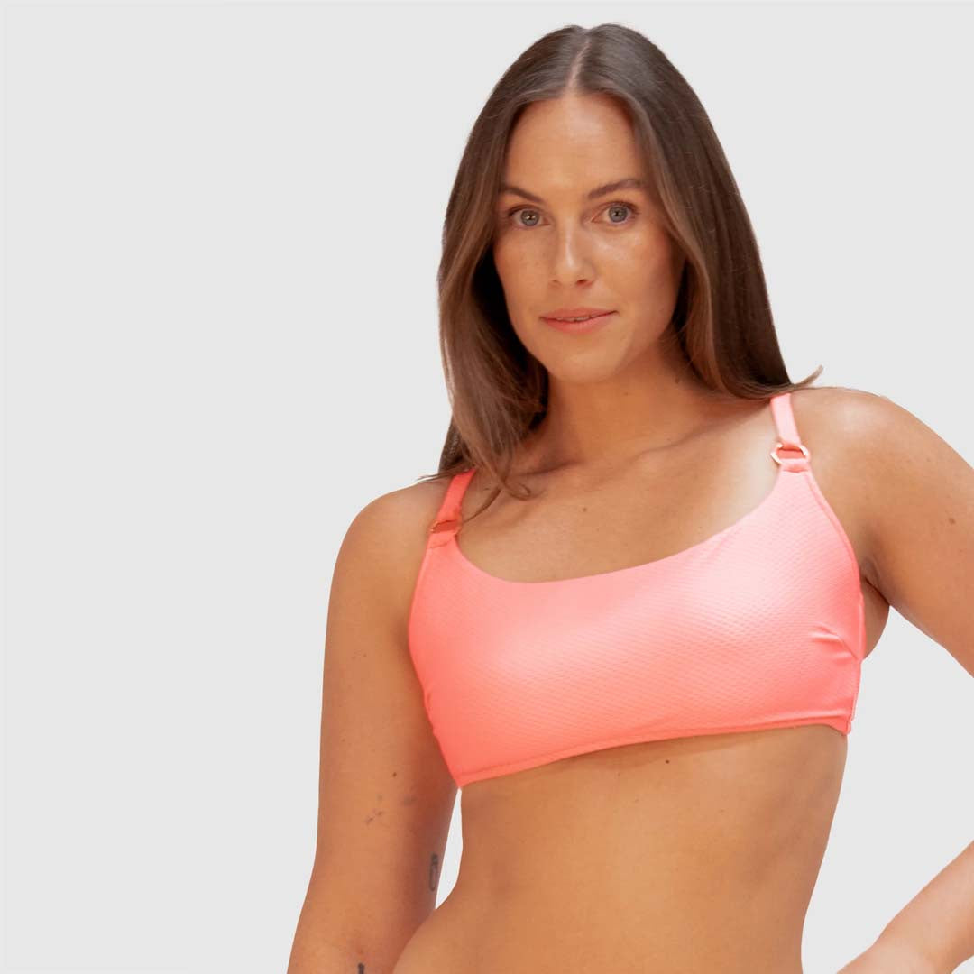 ROCOCCO SQUARE NECK BRALETTE | CORAL SEA