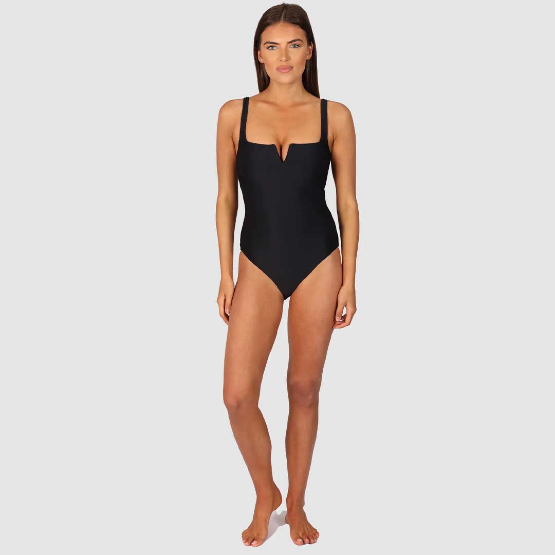 Rococco V Neck One Piece Swimsuit | Cacao