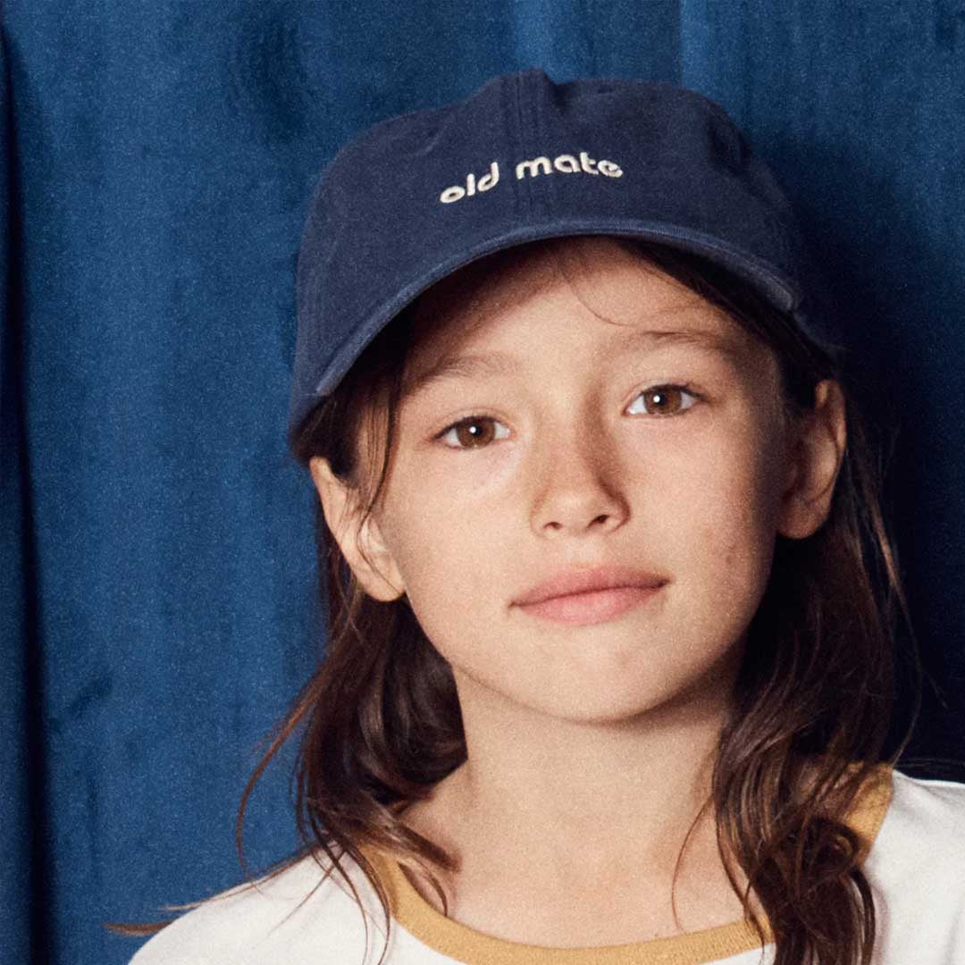 Old Mate Kids Washed Baseball Cap | Navy