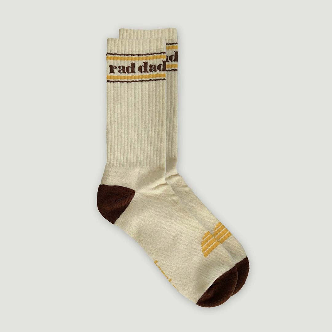 Rad Dad Organic Cotton Crew Sock Single | Natural