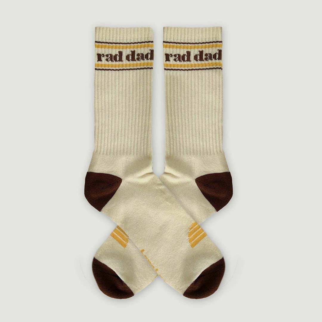 Rad Dad Organic Cotton Crew Sock Single | Natural