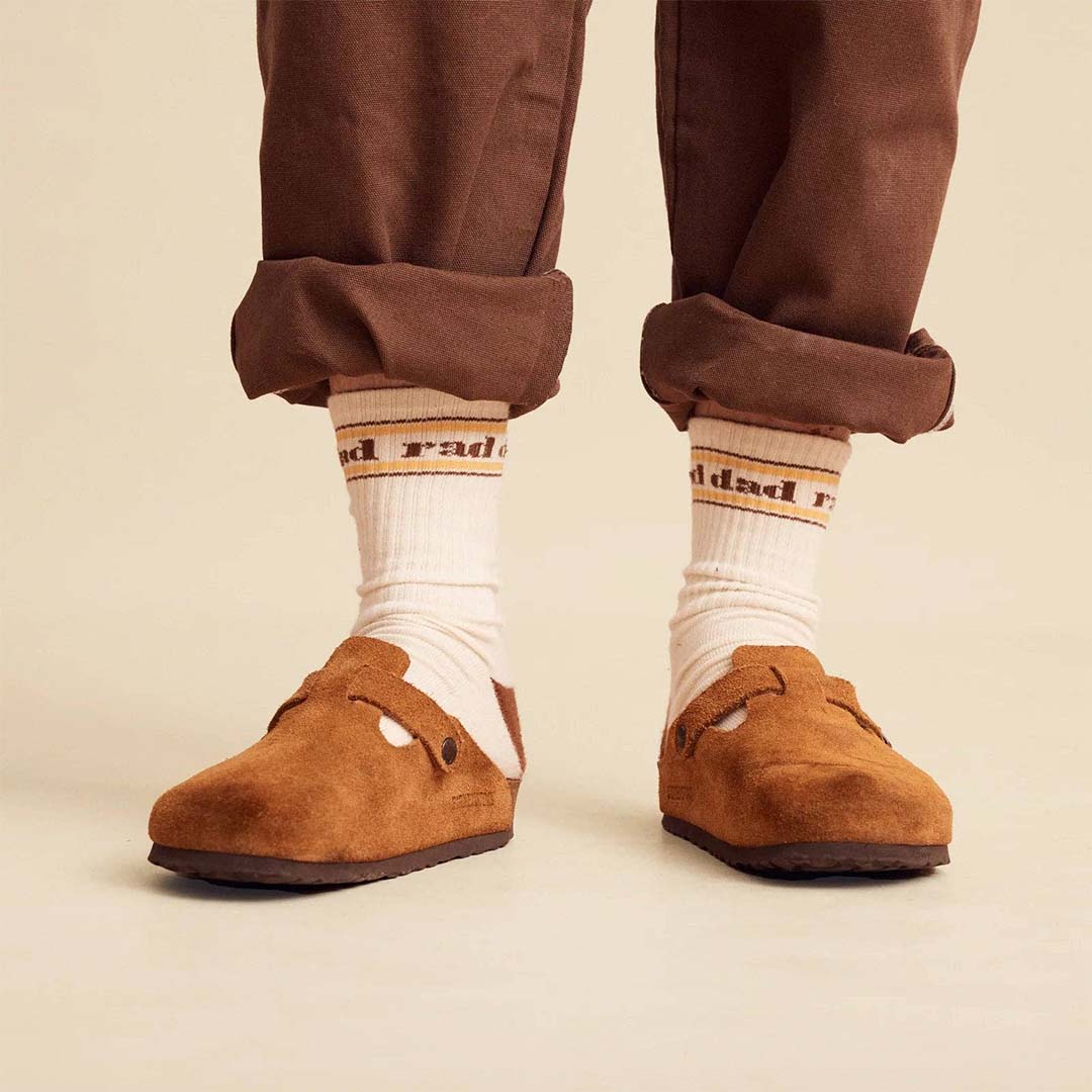 Rad Dad Organic Cotton Crew Sock Single | Natural