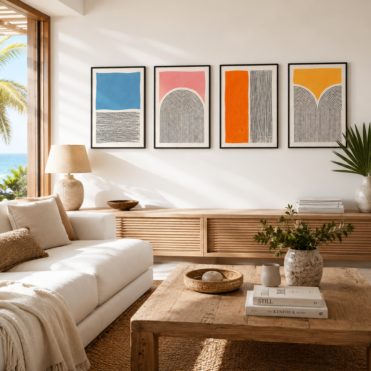 Golden Divide Framed Canvas Print