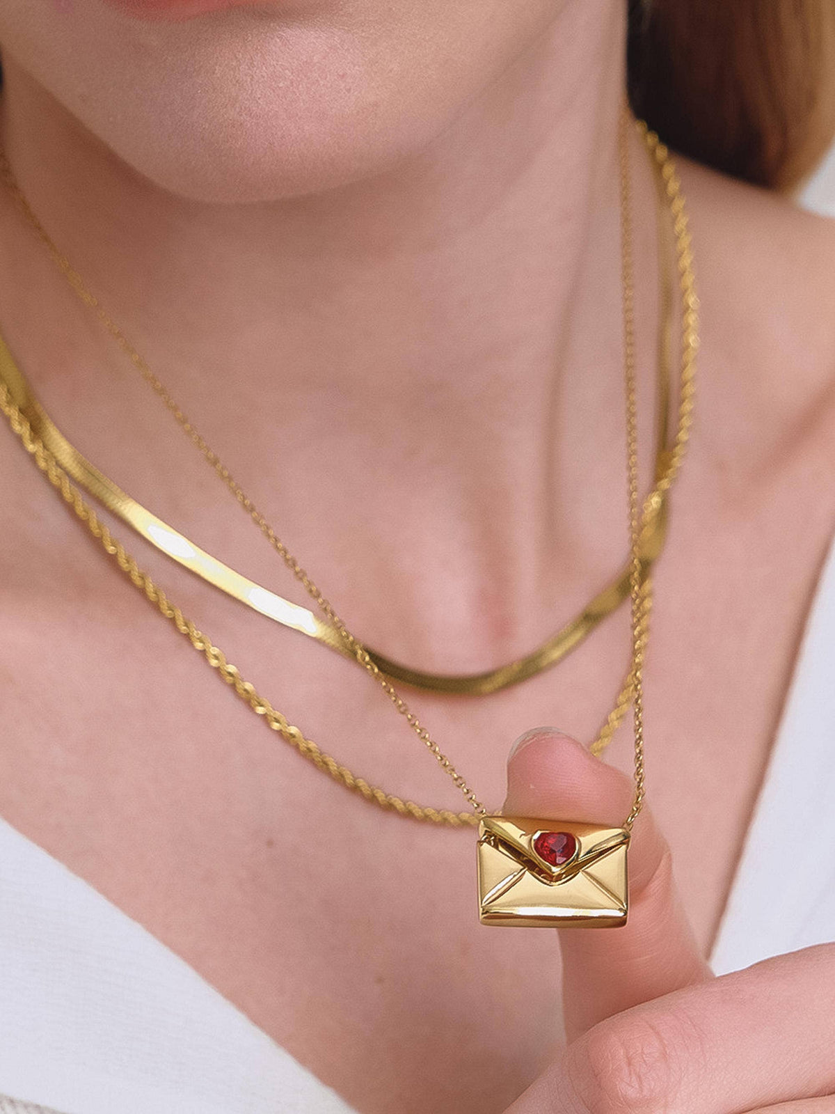 Love Letter Heart Necklace | 18K Yellow Gold