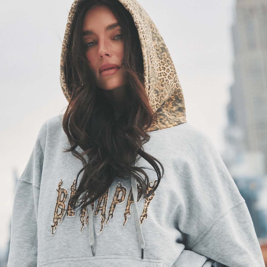 Be Happy Hoodie | Leopard