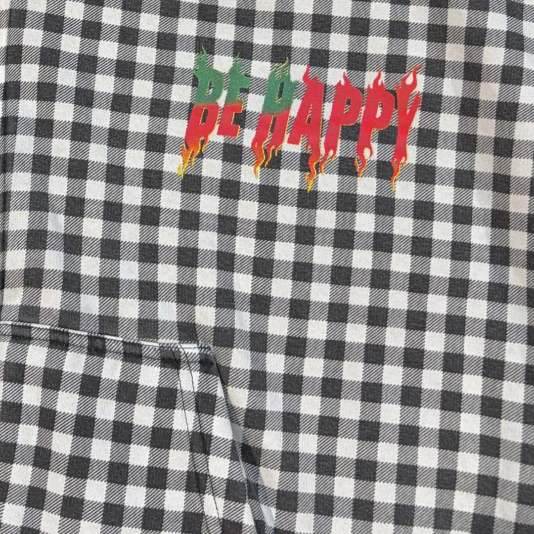 Be Happy Padded Bomber | Gingham