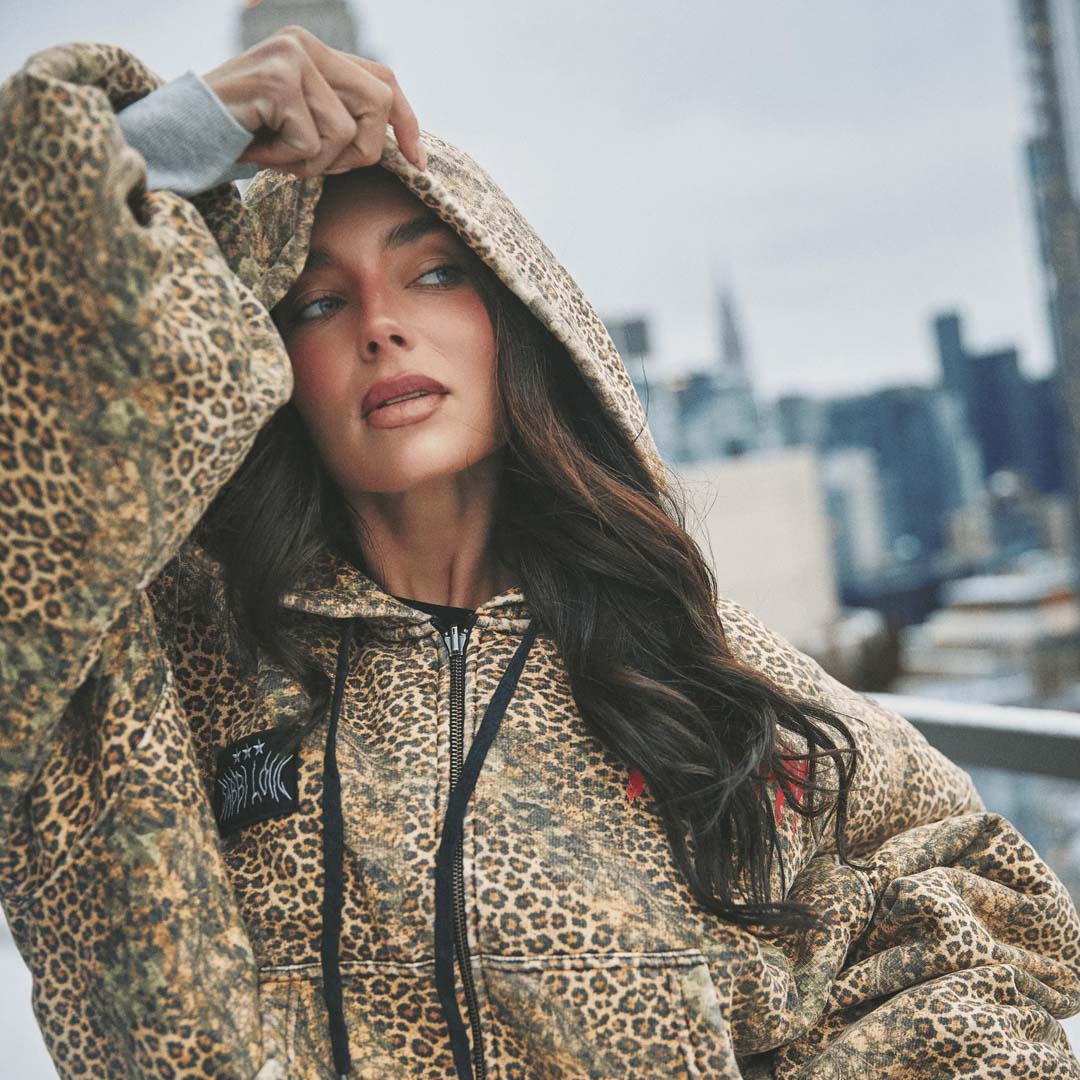 Be Happy Padded Bomber | Leopard