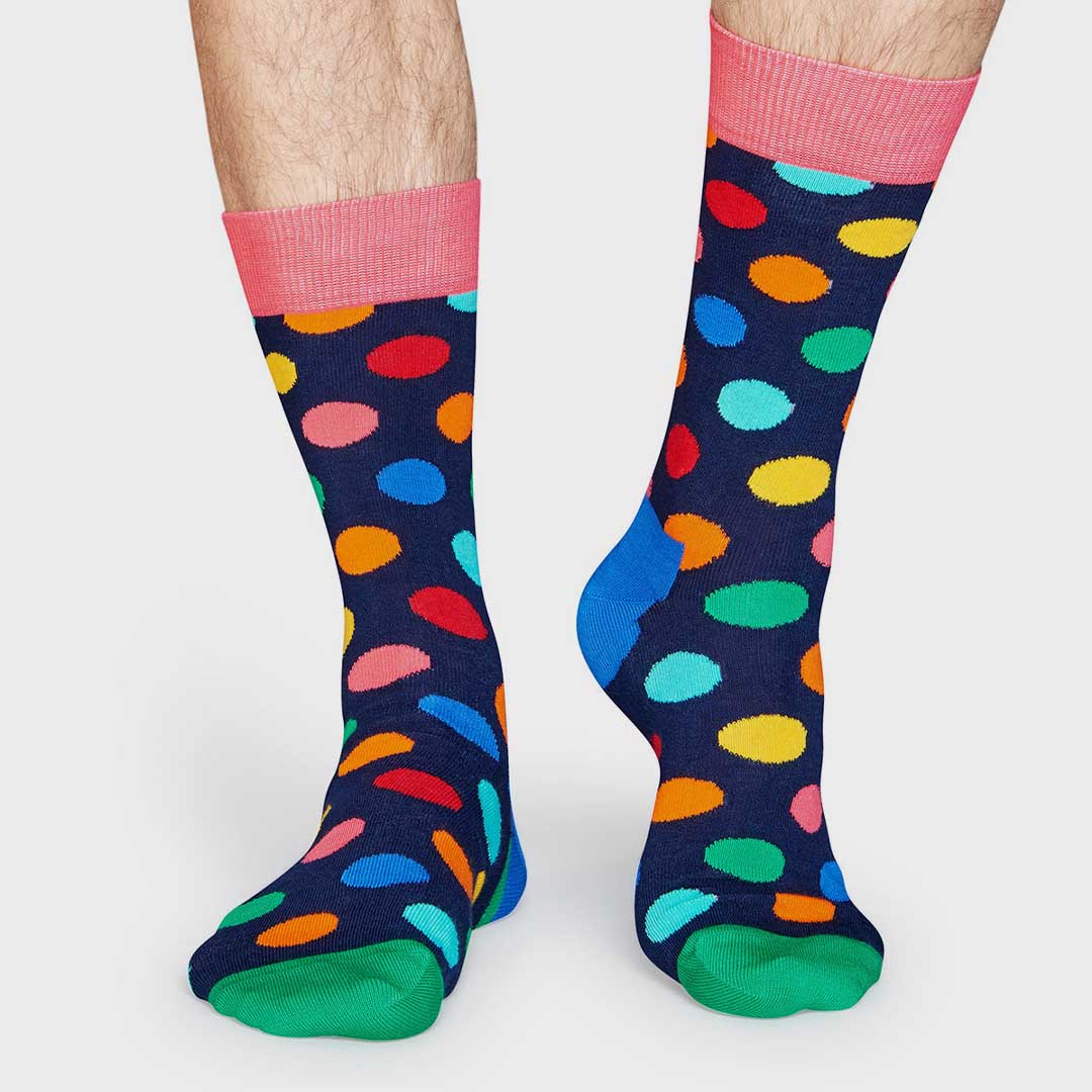 Big Dot Sock (6001) | Navy Green Pink