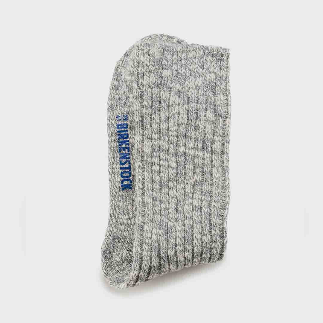 Cotton Slub Sock | Grey White