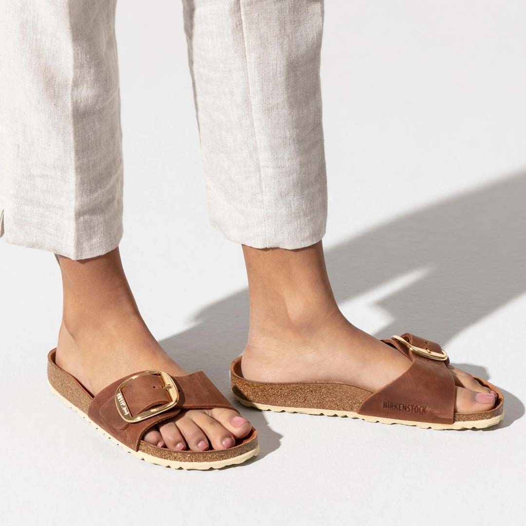 Madrid | Big Buckle Cognac Oiled Leather (Narrow)