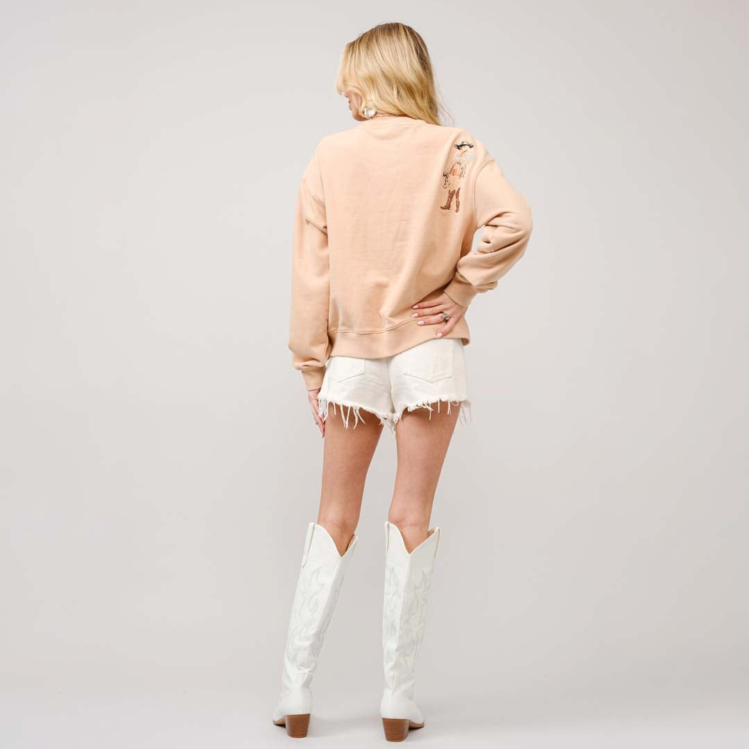 Embroidered Graphic Sweatshirt | Western Motif