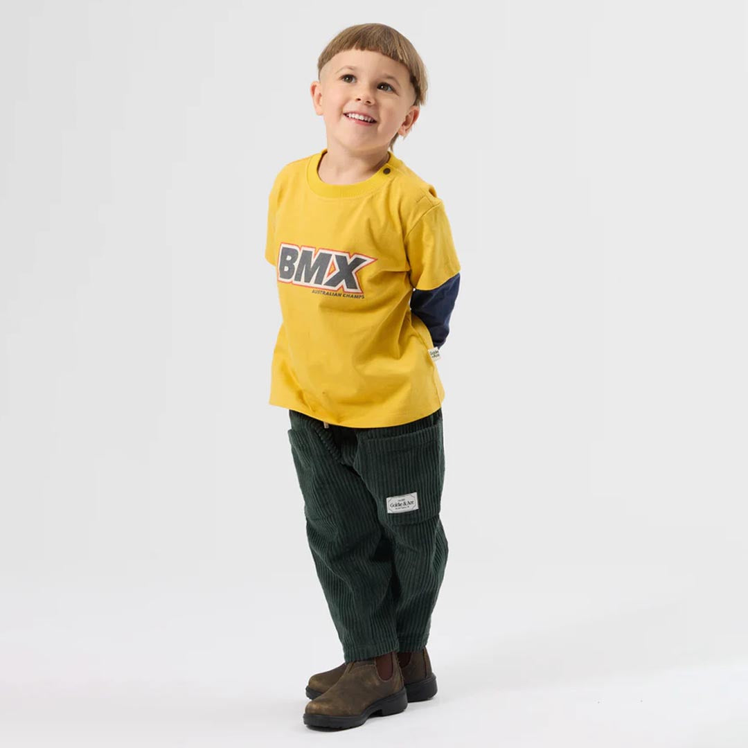 BMX Layered T-Shirt | Mustard Black