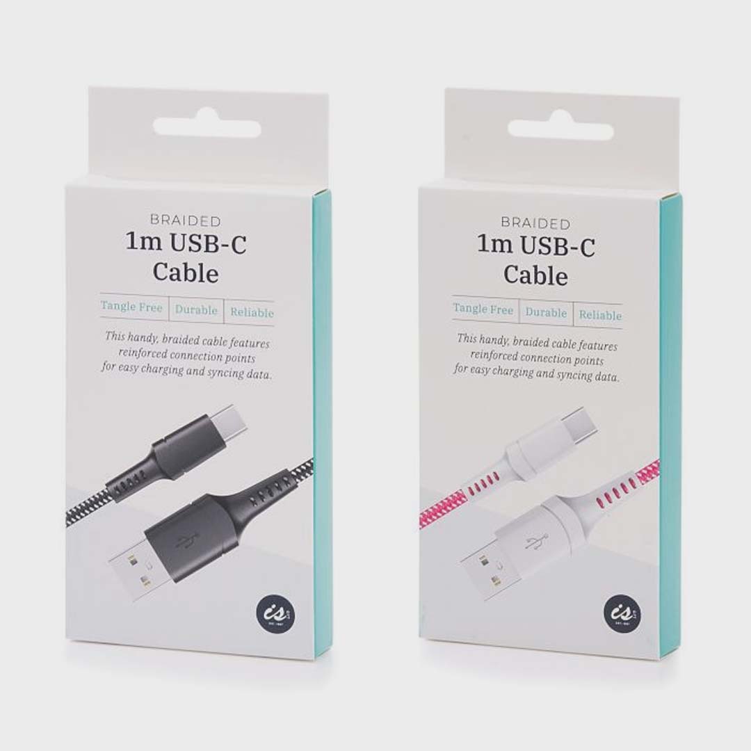 BRAIDED 1M USB TO USB C | PINK