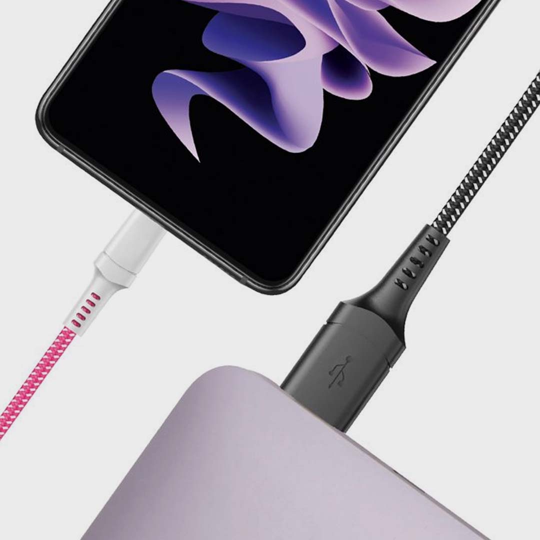 BRAIDED 1M USB TO USB C | PINK