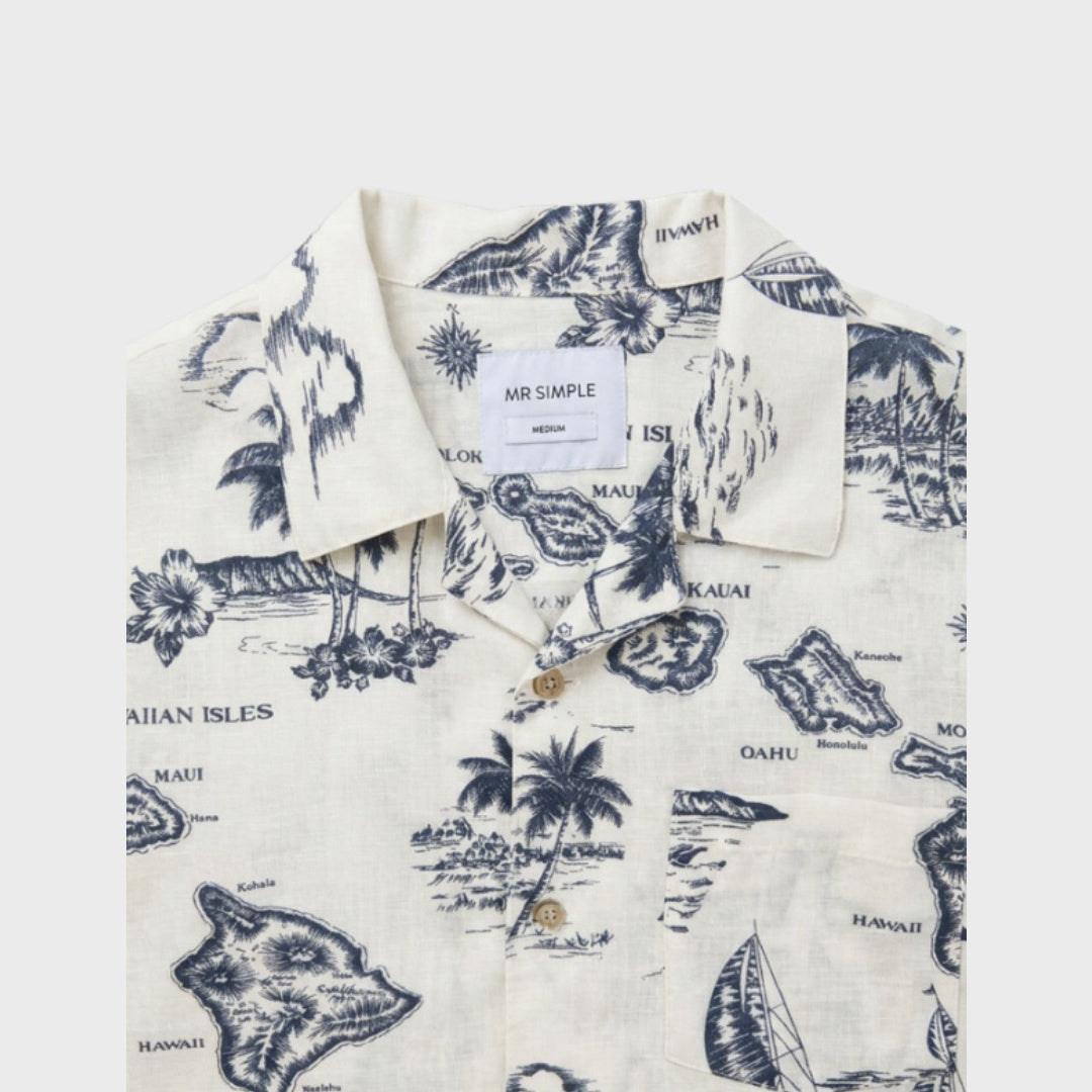 Lanai Hawaiian Short Sleeve Shirt | Vintage White — product detail or alternate view